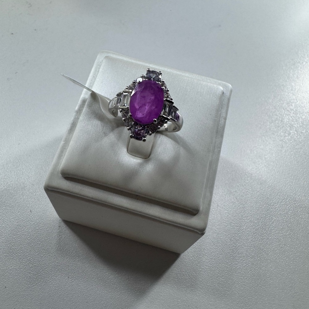 Vintage Purple Amethyst Silver Ring